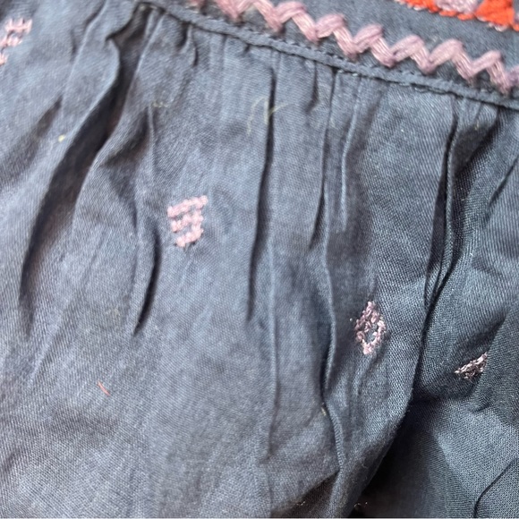 FREE PEOPLE Navy Blue Eternal Love Embroidered Tassel Tank Size Medium NEW! - Picture 9 of 12